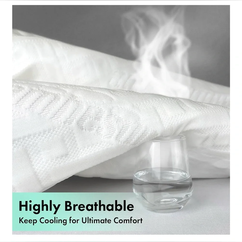 NEW Non-Slip Mattress Protector 8''-21'' Deep 100% Waterproof Air Fabric Twin